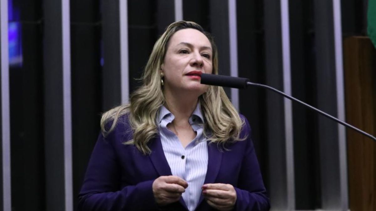 Delegada Adriana Accorsi discursa no plenário da Câmara dos Deputados, em Brasília